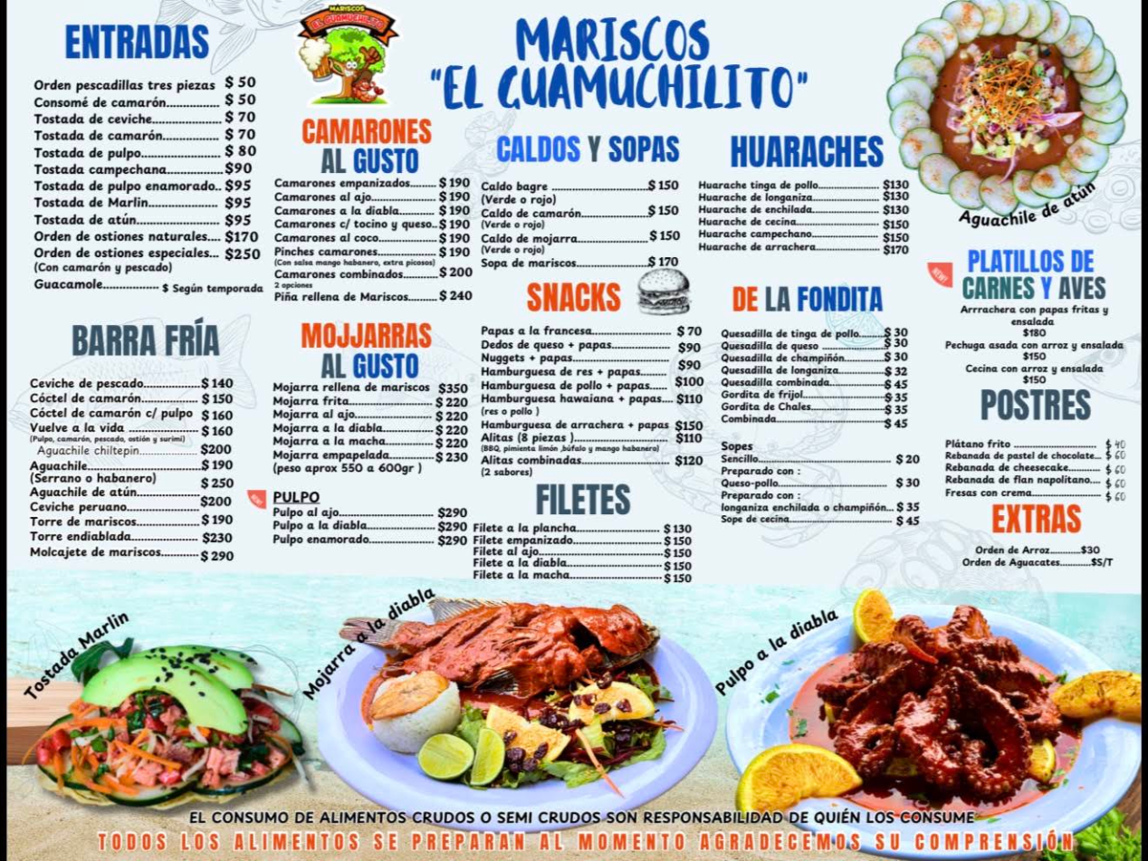Carta de alimentos de El Guamuchilito