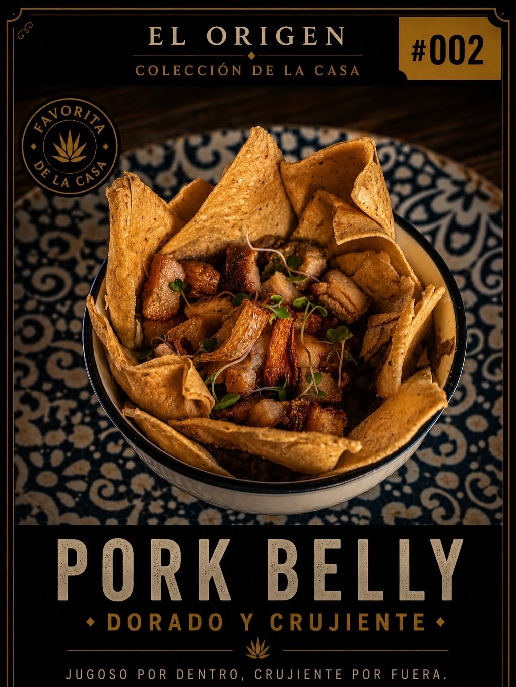 Pork belly dorado de El Origen