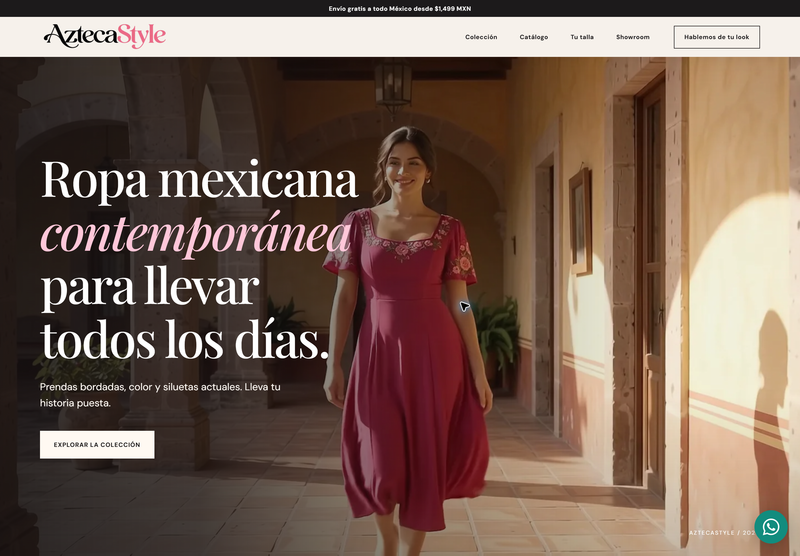 Página de demostración AztecaStyle para boutiques de ropa