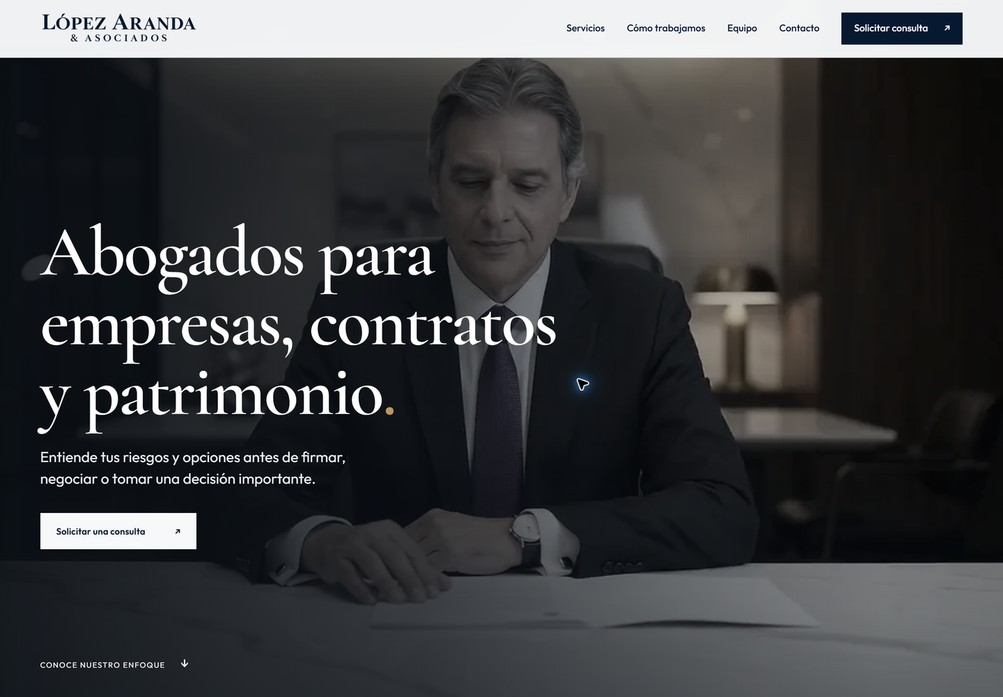 Página de demostración LAA Legal para despachos jurídicos