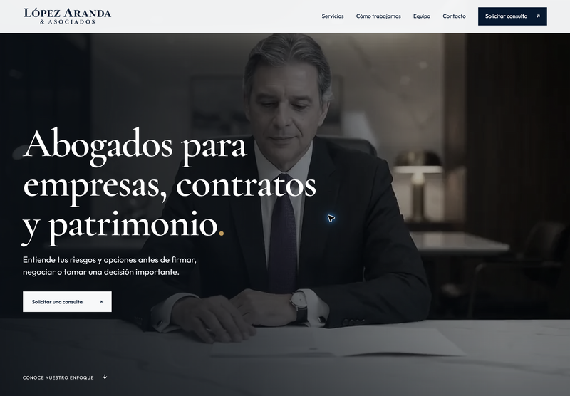 Página de demostración LAA Legal para despachos jurídicos