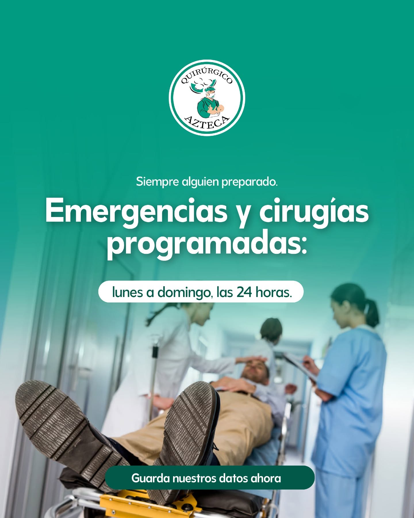 Emergencias y cirugías programadas Clínica Quirúrgico Azteca