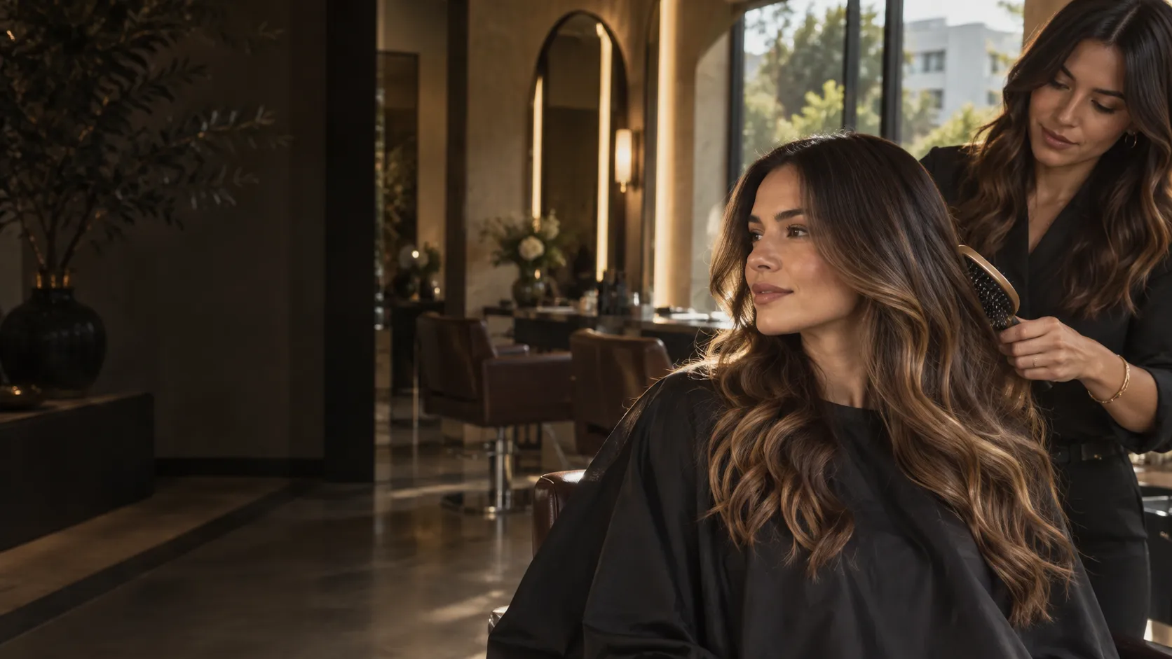 Imagen editorial ilustrativa de un peinado con balayage dimensional